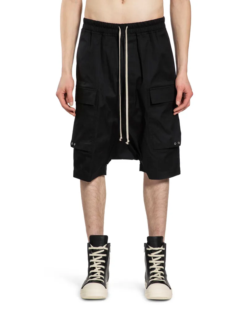 Rick Owens Temple Cargo Pods in Heavy Cotton Poplin Black