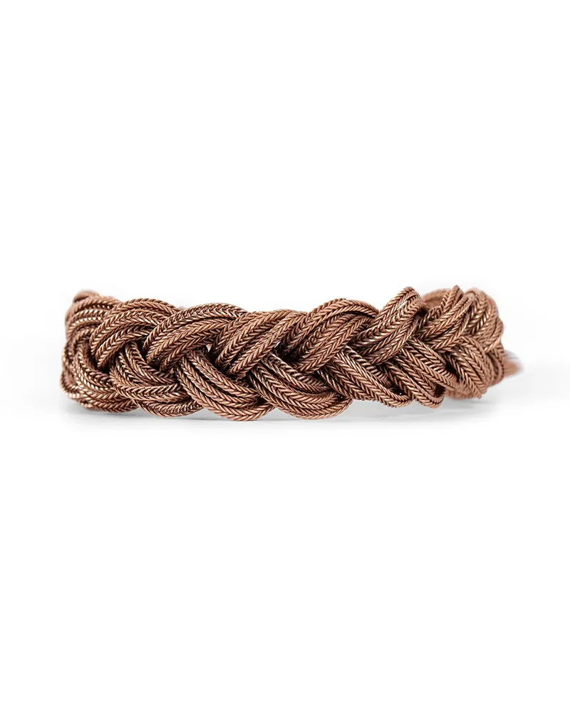 Emanuele Bicocchi Rose Gold-Plated Braided Bracelet Gold
