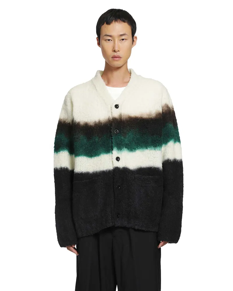 Sacai Chusen-Dyed Knit Cardigan Black