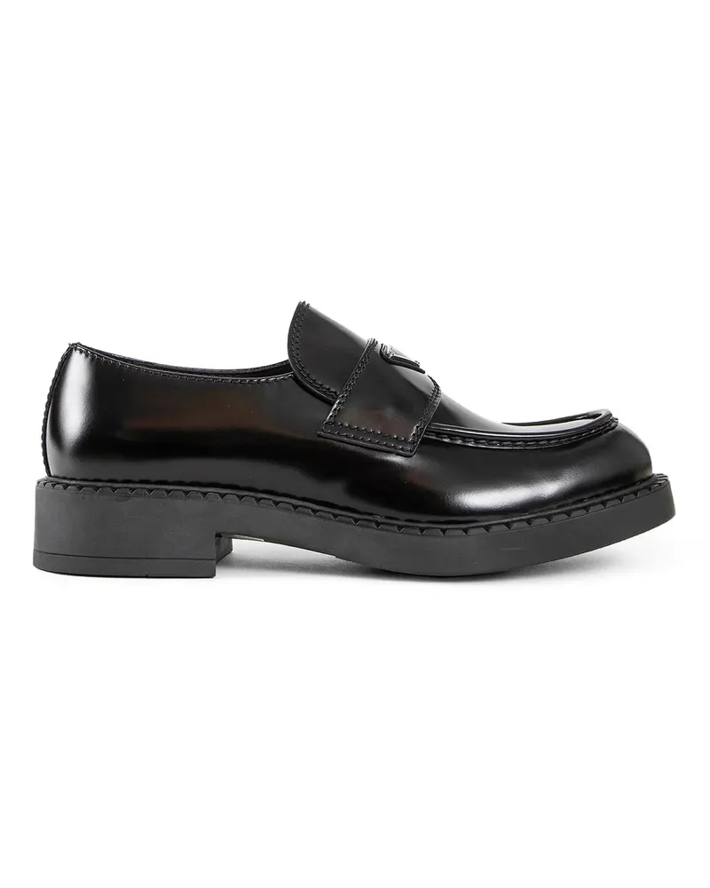 Prada Brushed Leather Loafers Black