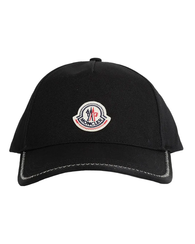 Moncler Cotton Gabardine Baseball Cap Black