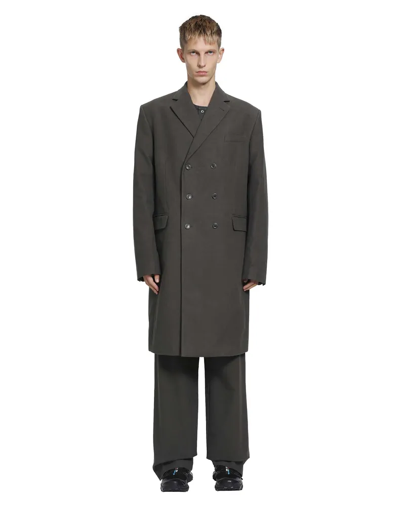 Rier Double-Breasted Coat Grey