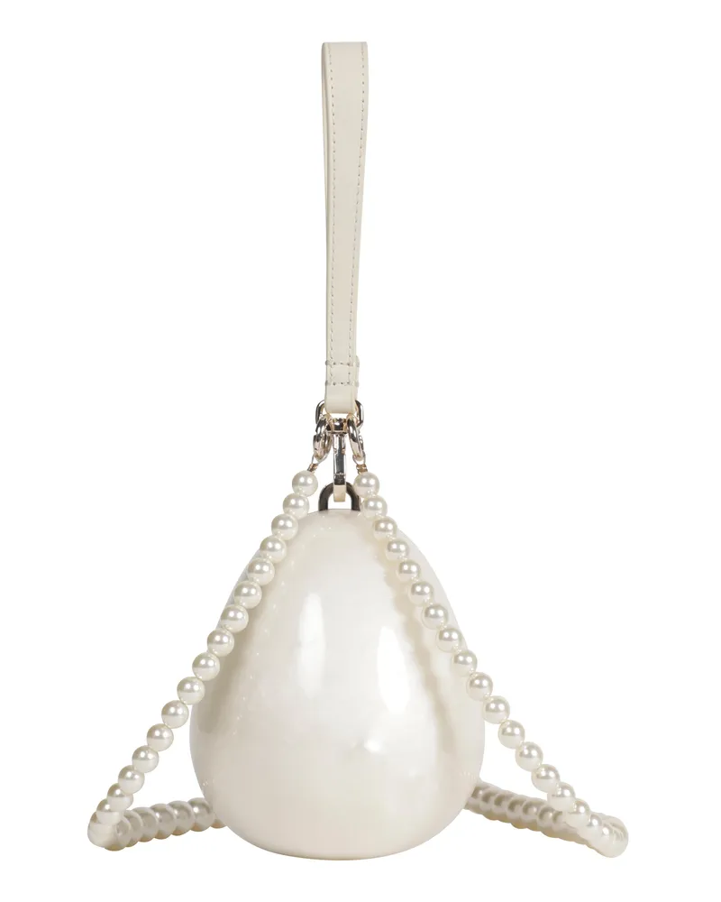Simone Rocha Pearl Crossbody Egg Bag White