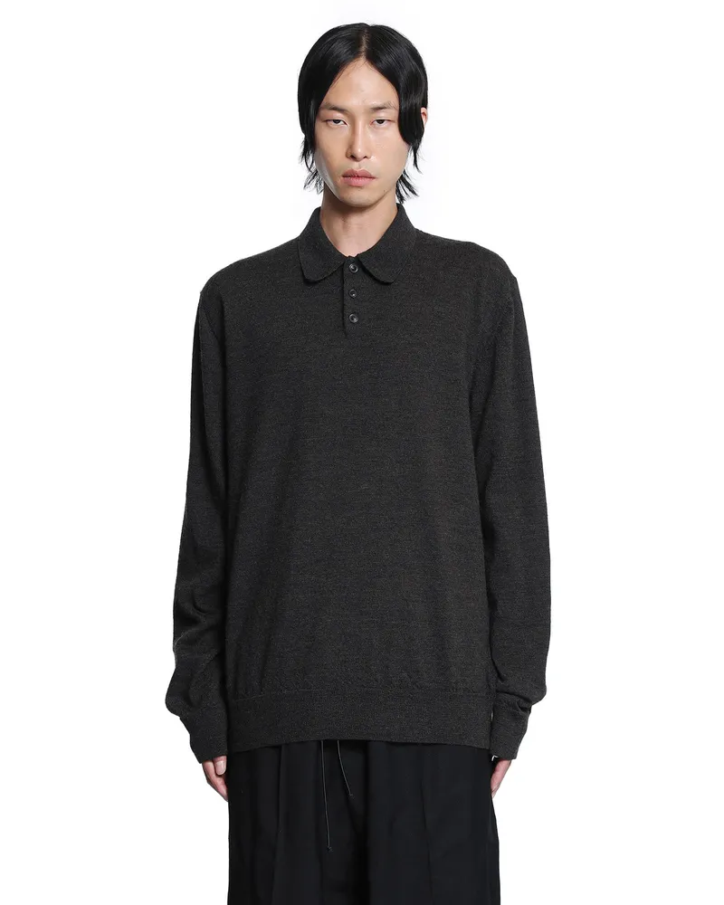 Maison Margiela Wool Polo Sweater Brown