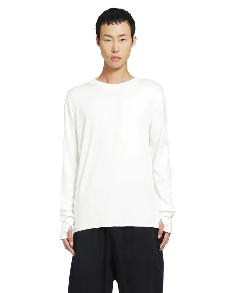 THOM KROM Stretch Viscose Long Sleeve T-Shirt White