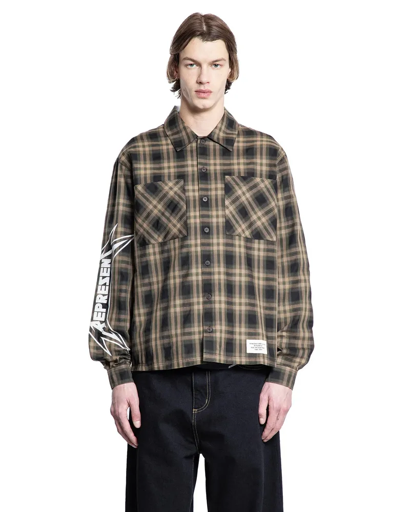 REPRESENT Metallica Collaboration Check Shirt Brown