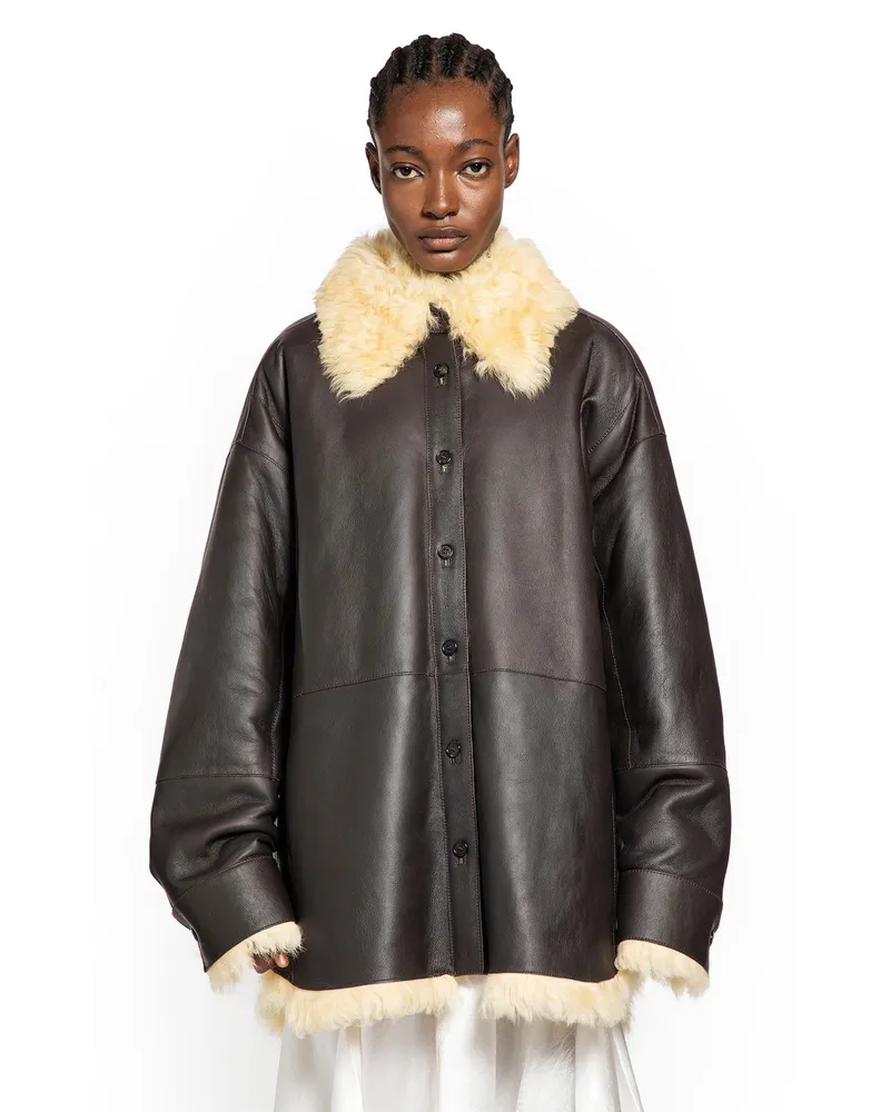 Acne Studios Shearling Jacket Brown