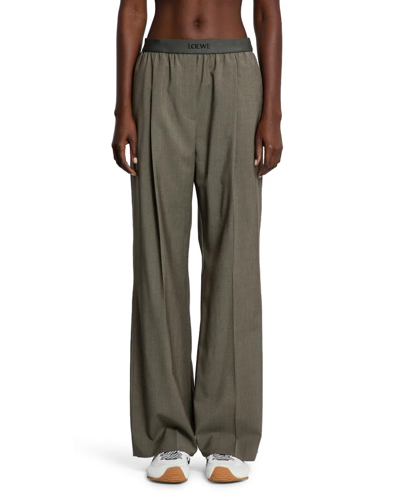 Loewe Trousers in Wool Green