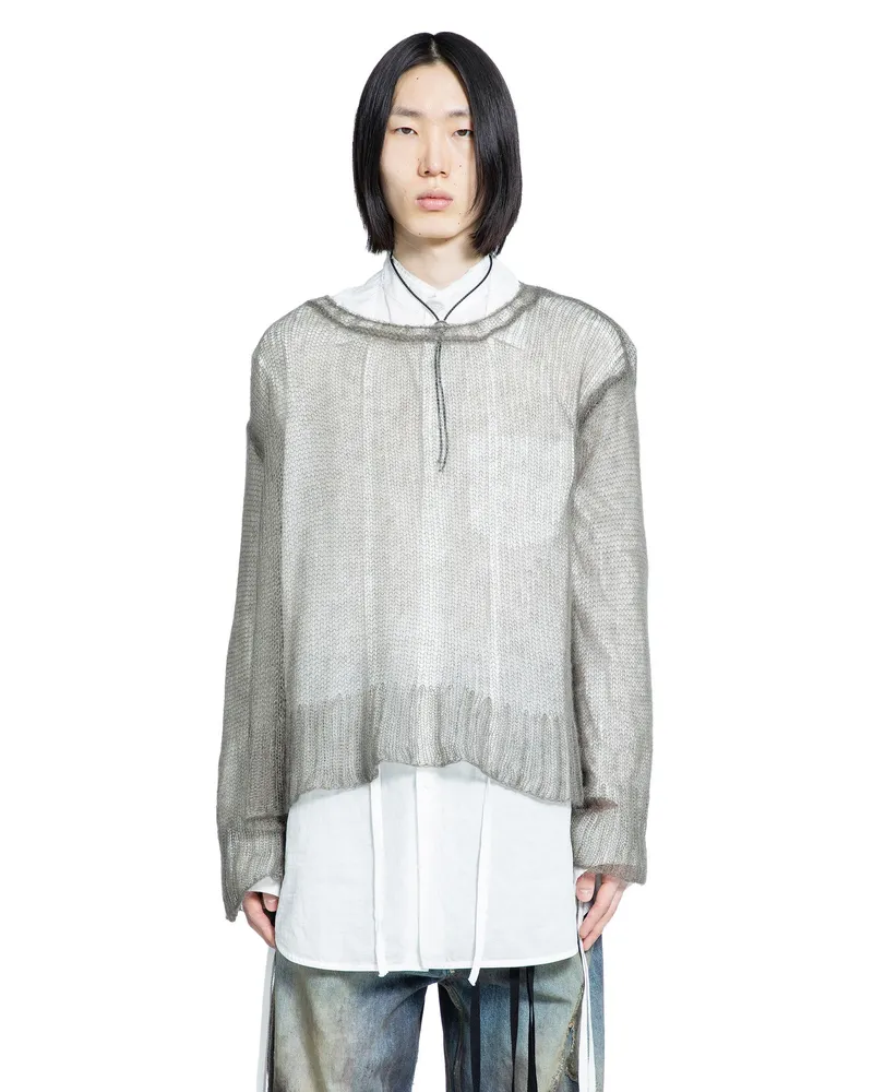 Ann Demeulemeester Kent High-Comfort Sweater in Fine Mohair Knit Green