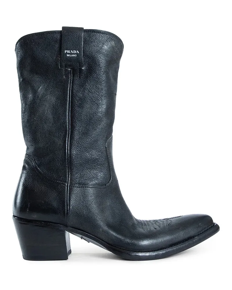 Prada Western Ankle Boots Black