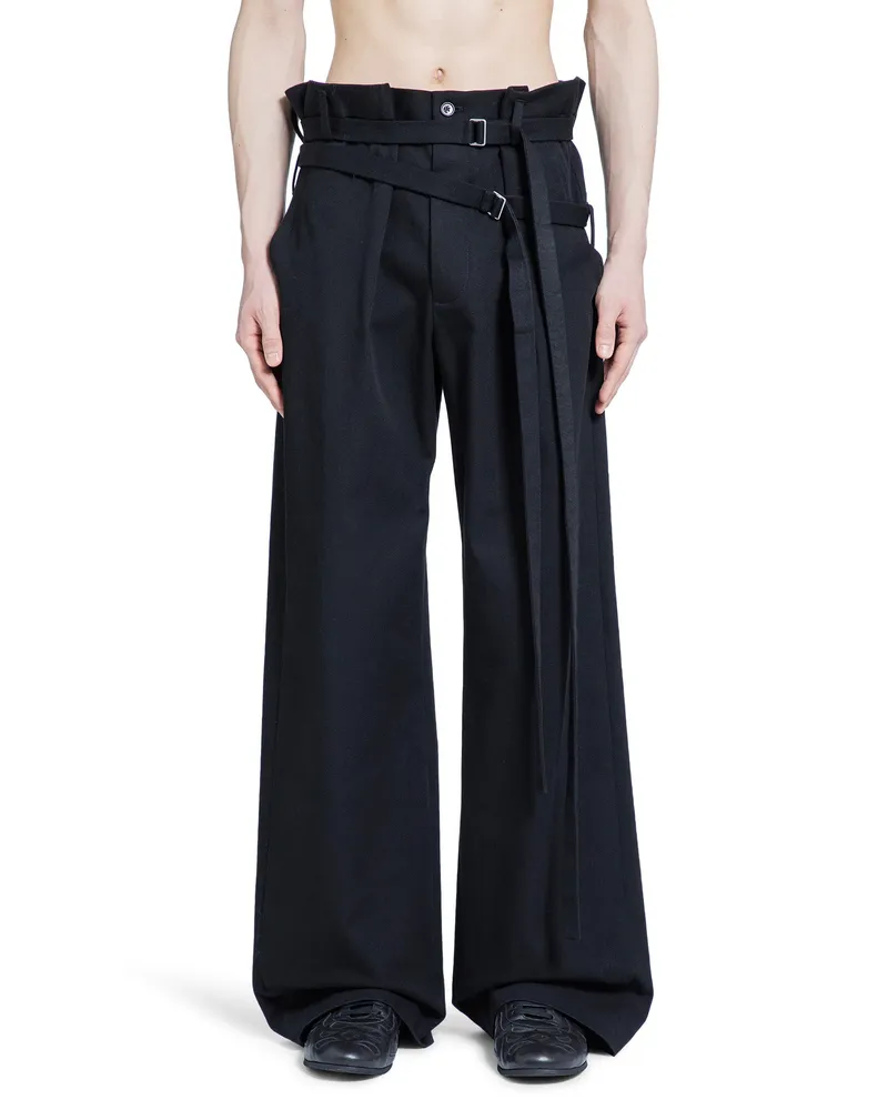 Ann Demeulemeester Woubrecht Double-Belted Trousers Black