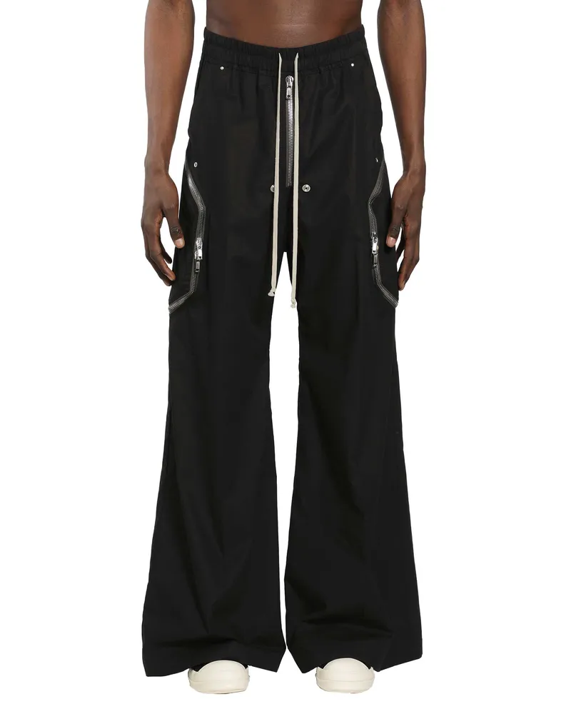 Rick Owens Temple Heizer Belas in Cotton Poplin Black
