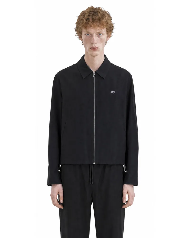 Loewe Zip-Up Jacket in Technical Cotton Black