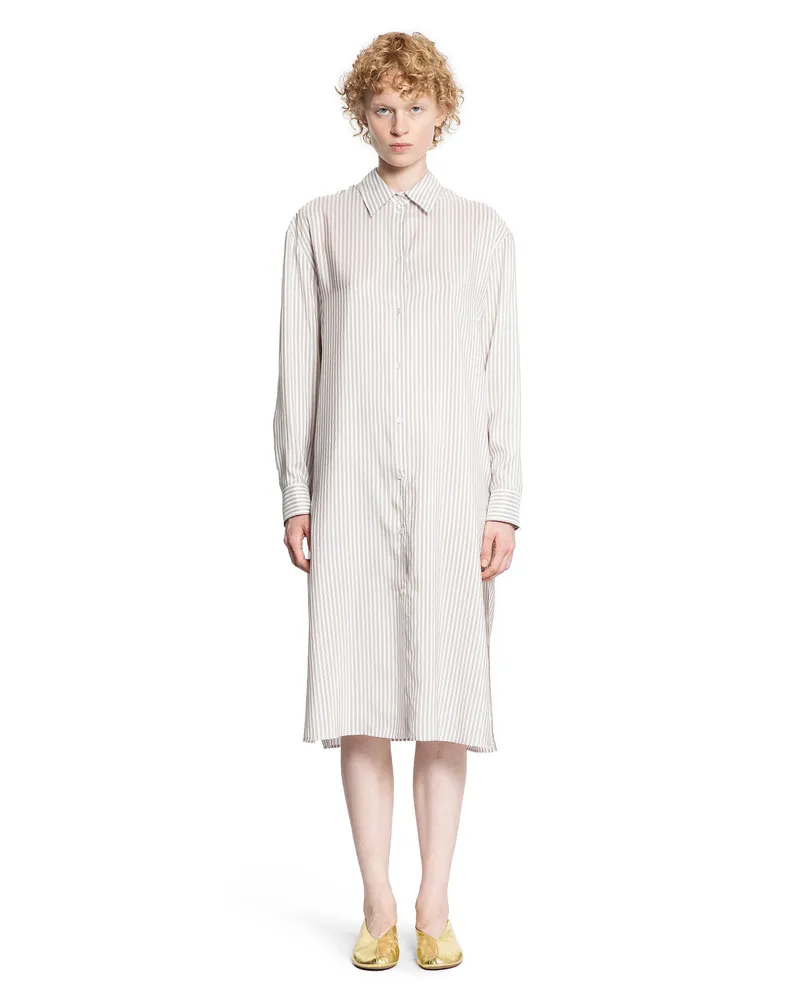 The Row Chihiro Shirt Dress in Silk Grey