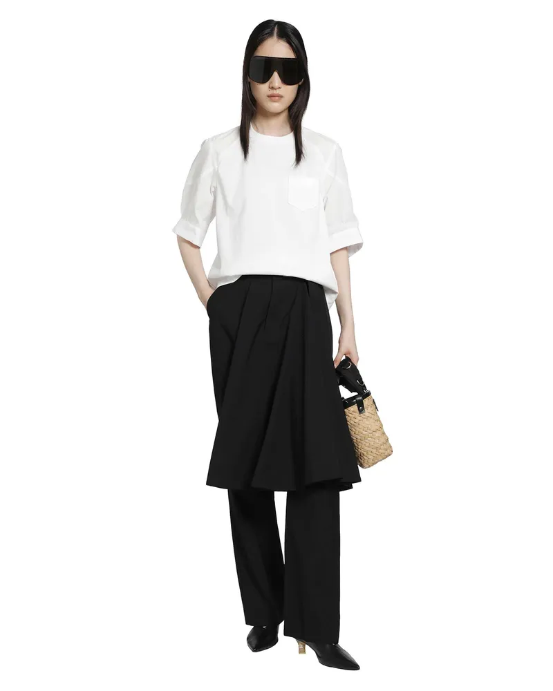 Sacai Poplin x Cotton Jersey T-Shirt White