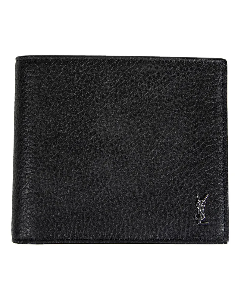 Saint Laurent Tiny Cassandre Eas/West Wallet Black