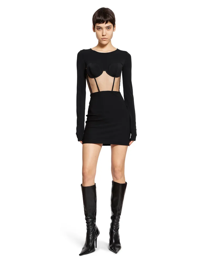 Nensi Dojaka Corsetted Mini Dress Black