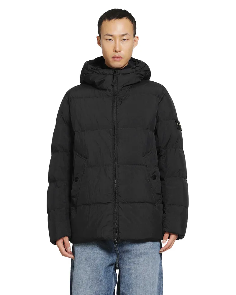 Stone Island 4100037 Crinkle Reps Down Jacket Black