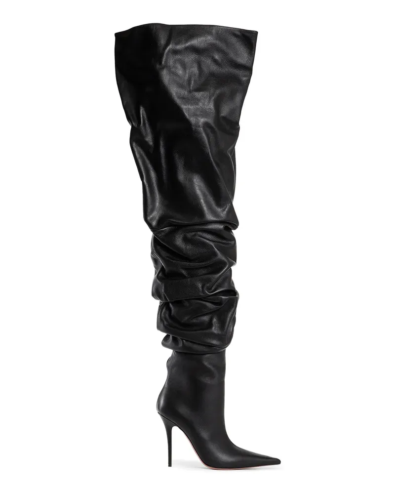 Amina Muaddi Anok Thigh High Boots 105 Black