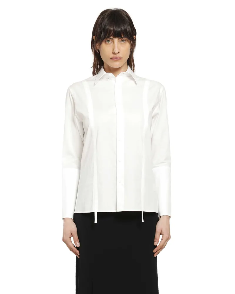 Yohji Yamamoto Broad Gather Detail Shirt White