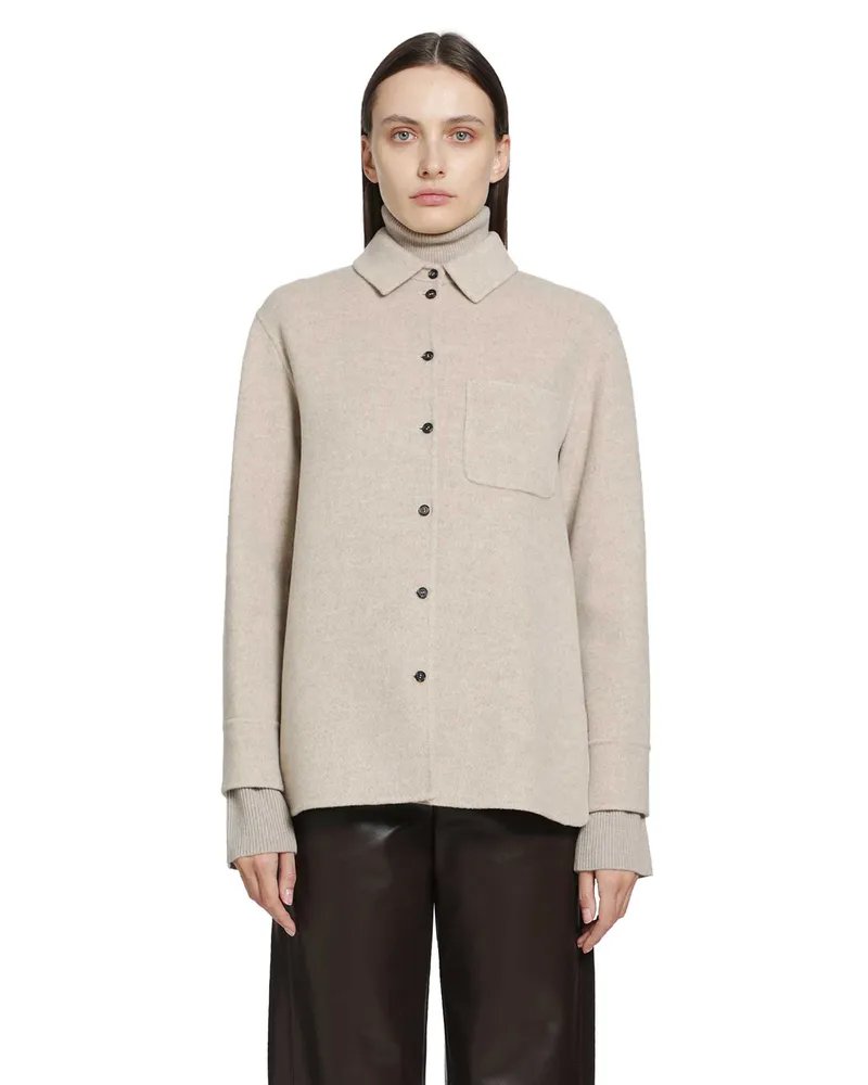 Max Mara Wool and Cashmere Broadcloth Jacket Beige