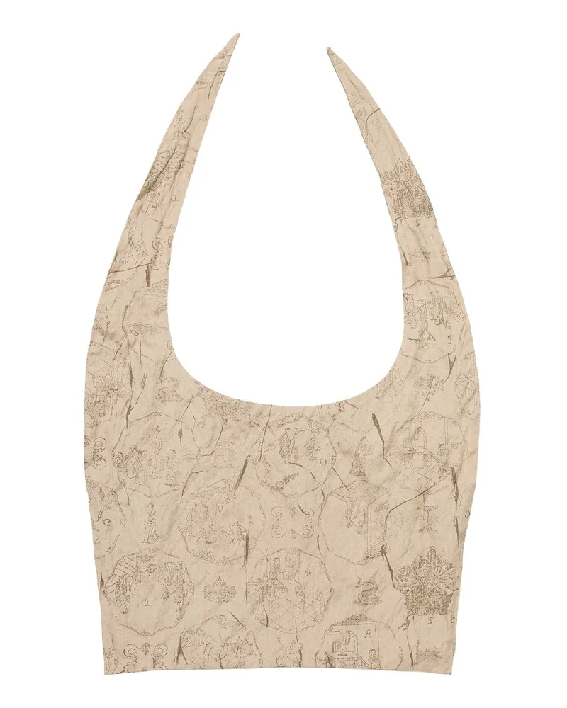 Ziggy Chen Digital Print Sailor Scarf Beige