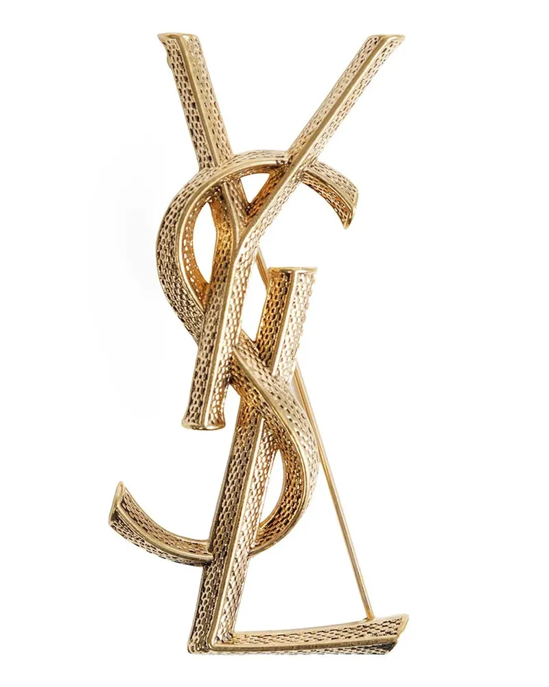 Saint Laurent Cassandre Snake Brooch Gold