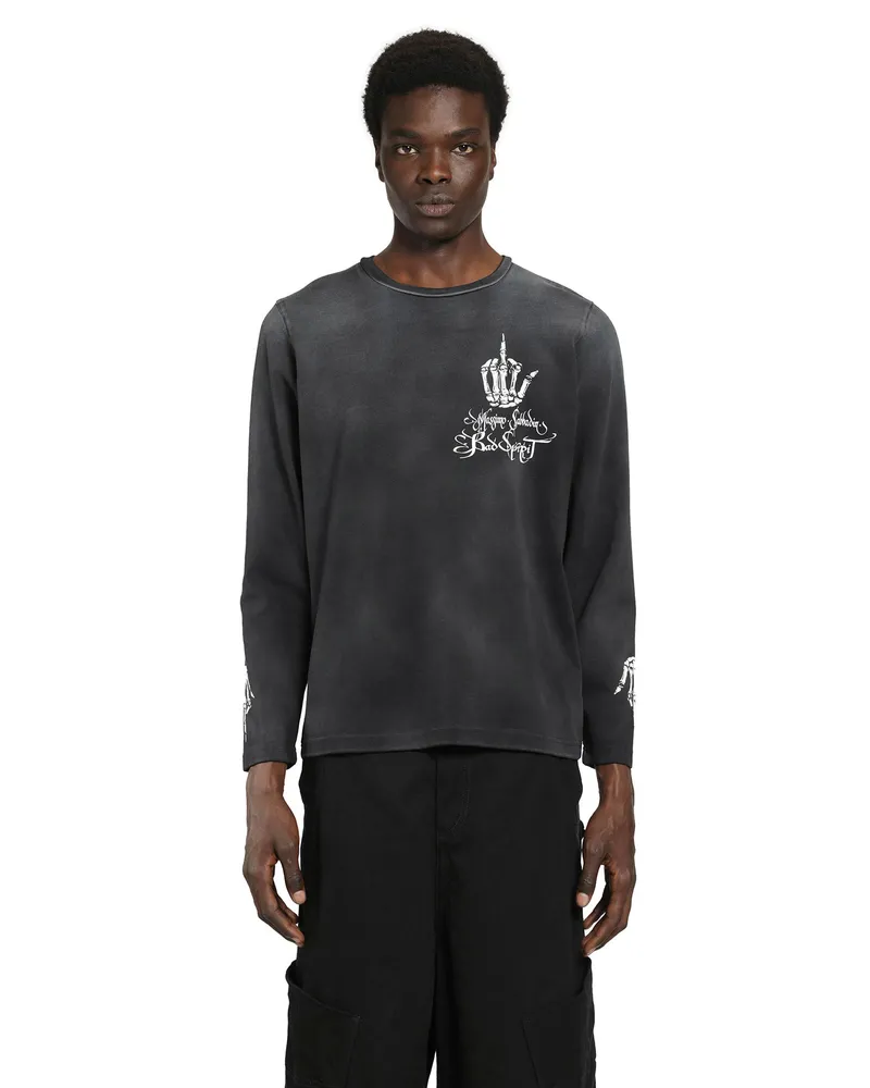 Massimo Sabbadin Washed Jersey Long Sleeve T-Shirt Black
