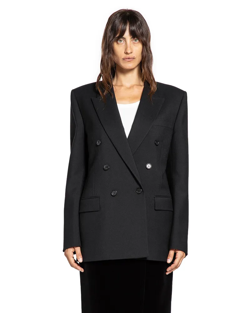 Saint Laurent Cassandre Double-Breasted Blazer Black