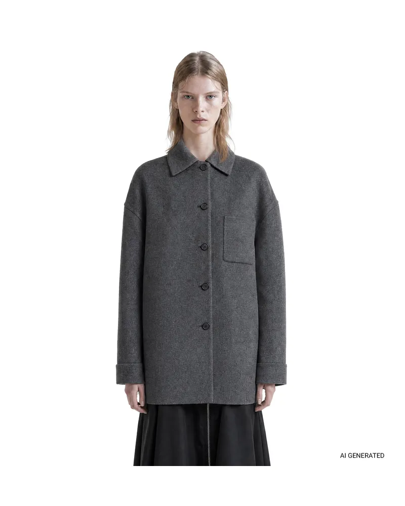 Prada Double Wool Cashmere Jacket Grey