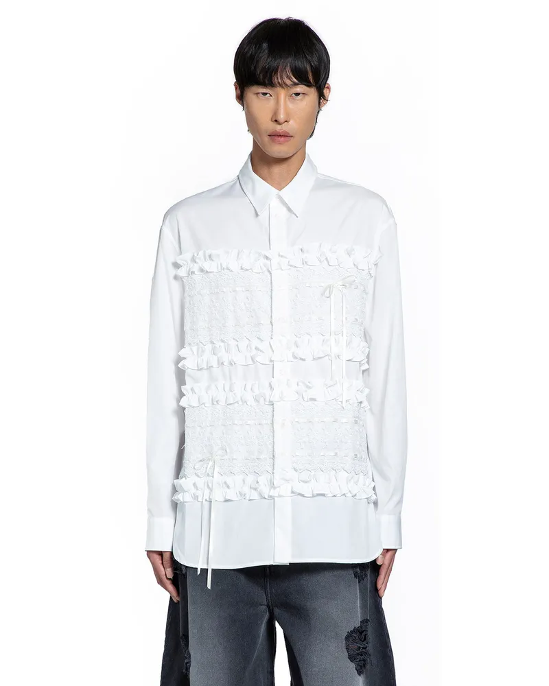 Simone Rocha Ribbon Trim Easy Shirt White