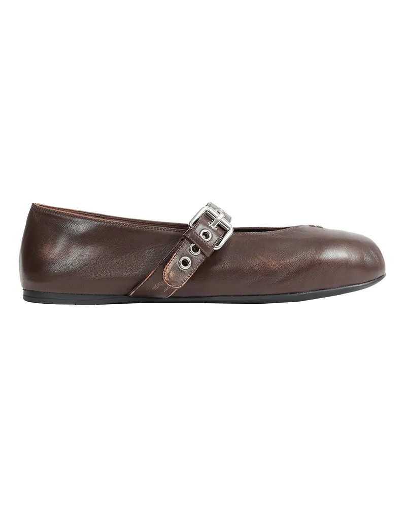 Miu Miu Nappa leather ballerinas Brown