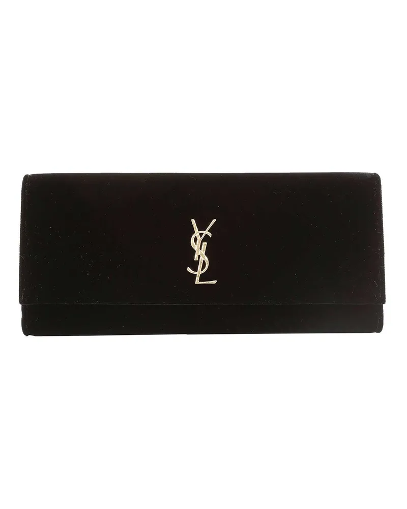 Saint Laurent Kate Velvet Clutch Black