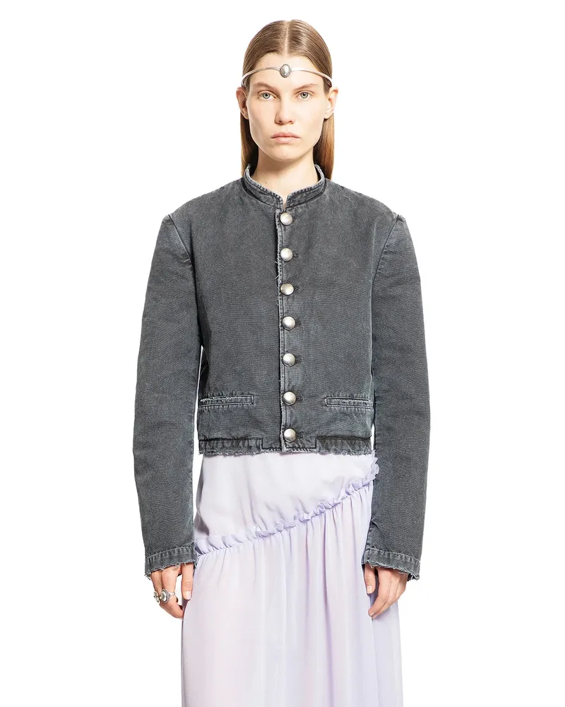 Ann Demeulemeester Blouson Lavina in Tela di Cotone Vintage Black