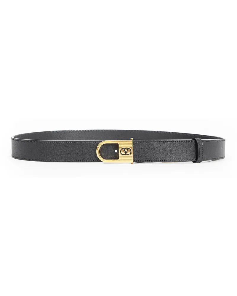 Valentino Garavani Leather Belt Black