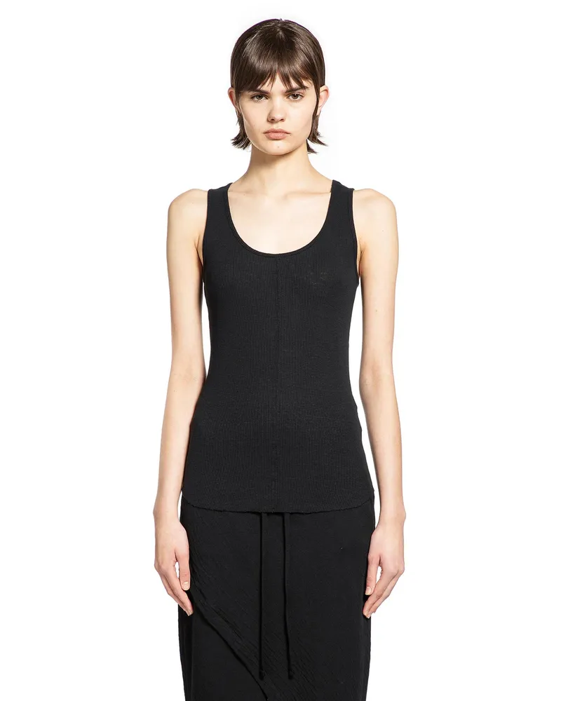 THOM KROM Long Rib Tank Top Black