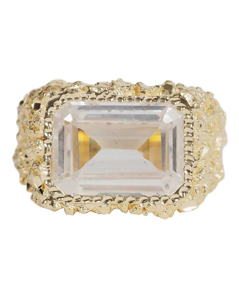 Veneda Carter Rectangle Crystal Ring Gold