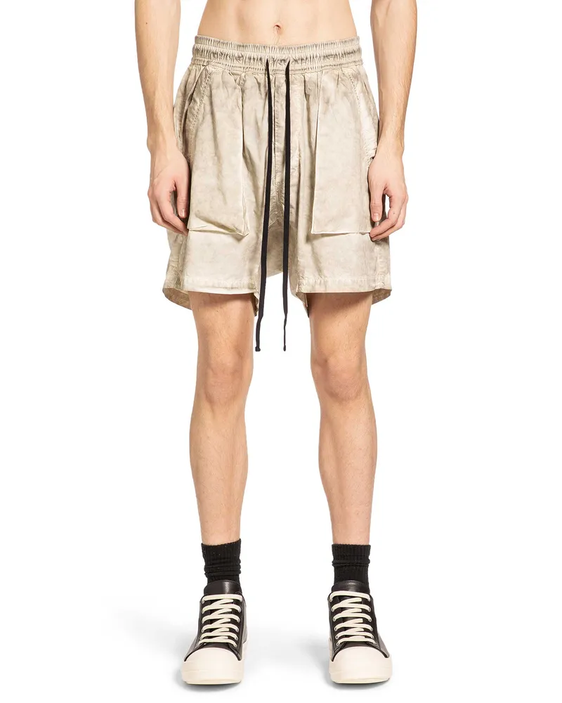 THOM KROM Cotton Canvas Drawstring Shorts Beige