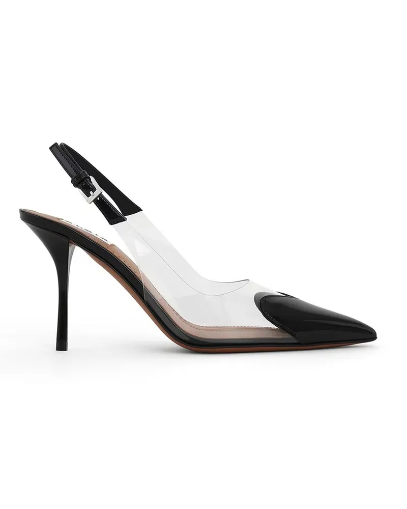Alaïa Le Caur Patent-Leather and PVC Slingback Pumps Black