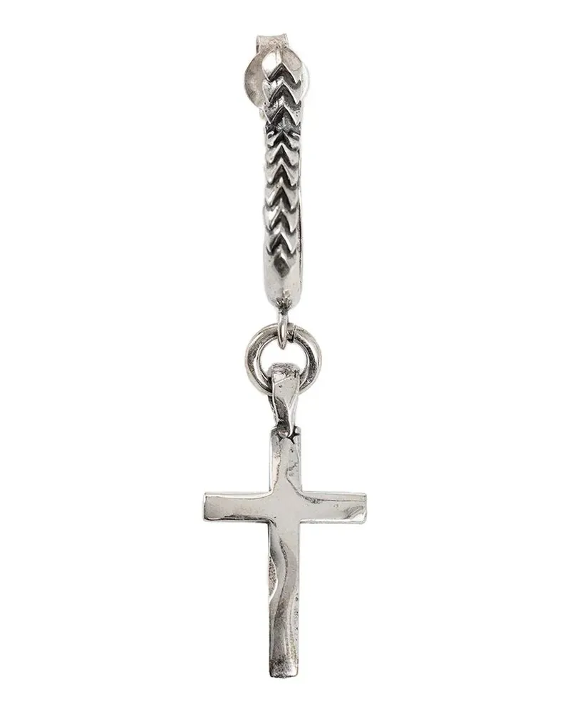Emanuele Bicocchi Plain Cross Earring Silver