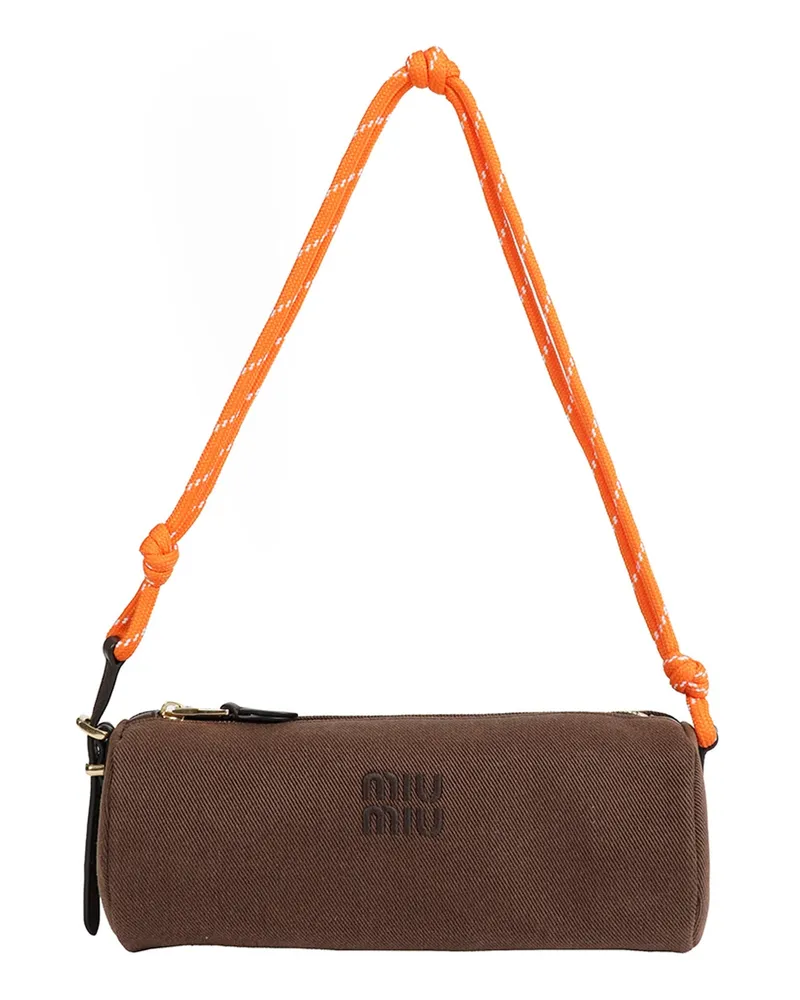 Miu Miu Gabardine Mini Bag Brown