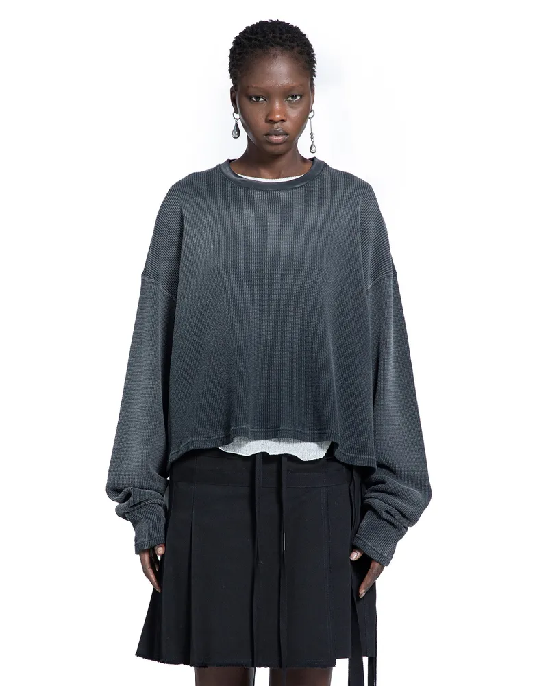 Ann Demeulemeester Nikita Printed Long Sleeve T-Shirt Black