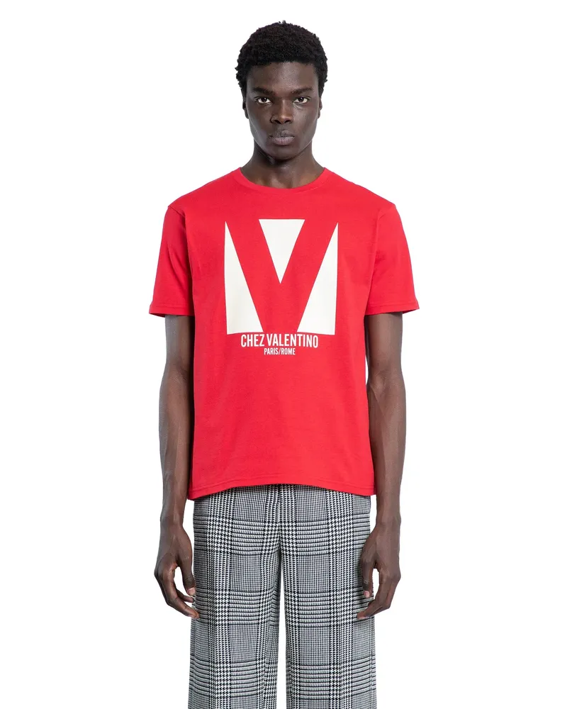 Valentino Garavani cotton T-shirt with Chez  print Red