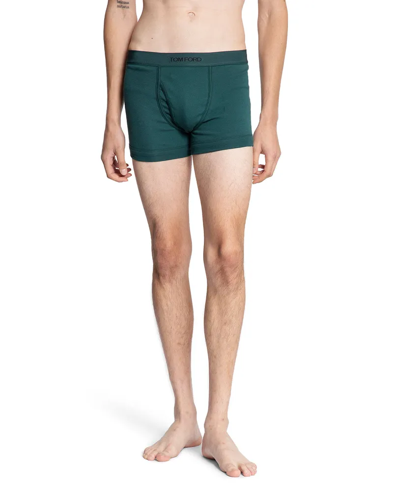 Tom Ford Cotton Boxer Briefs Green