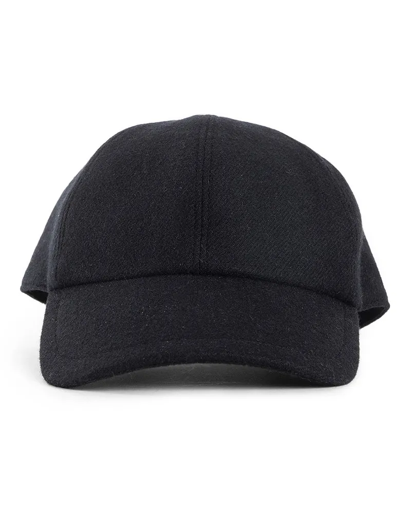 Destin Diagonal Wool Cashmere Canvas Cap Black
