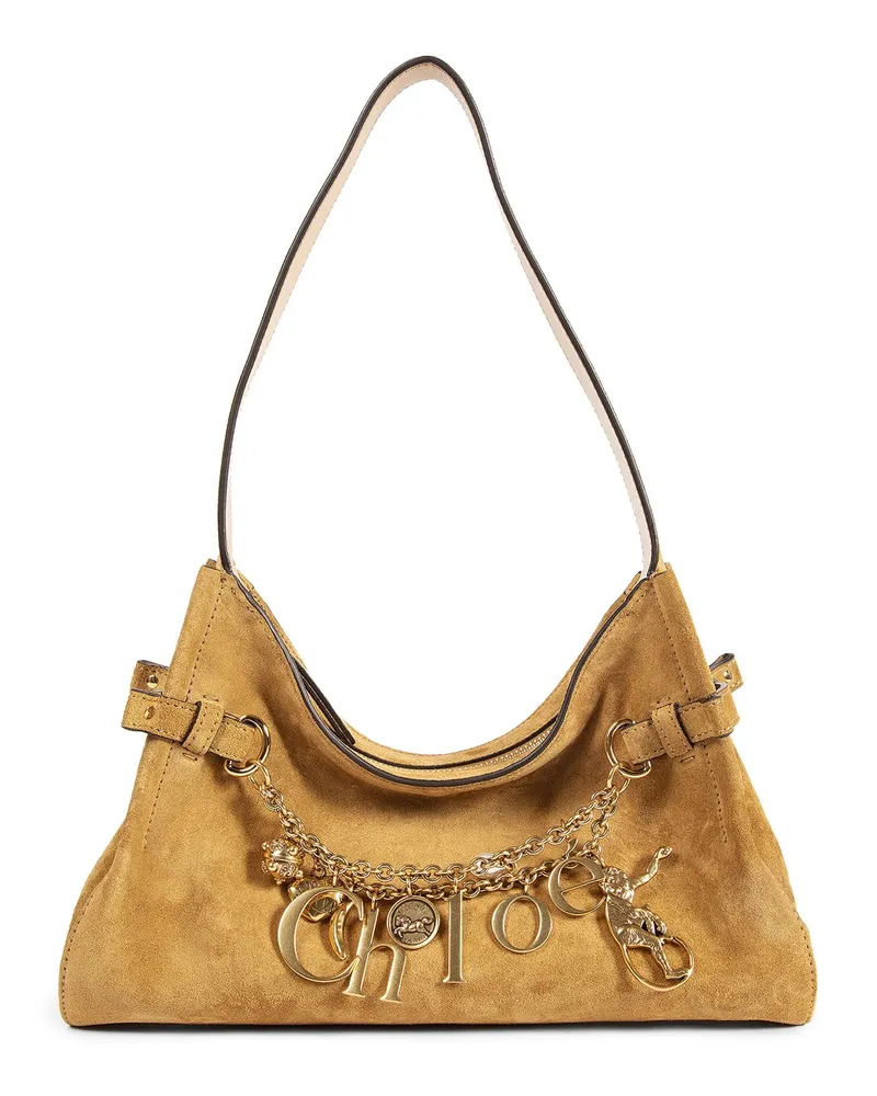 Chloé Charms Hobo Bag in Suede Beige