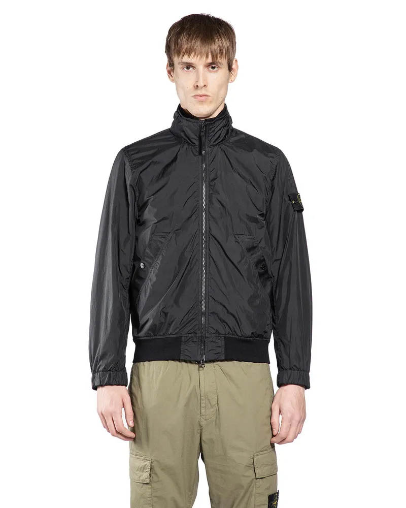 Stone Island 4100111 Crinkle Reps Nylon Jacket Black