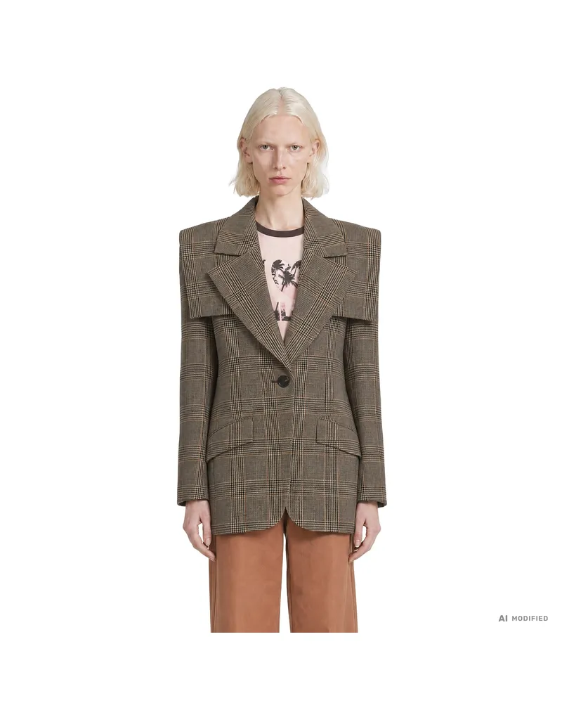 Chloé Single-Breasted Tailored Jacket Brown