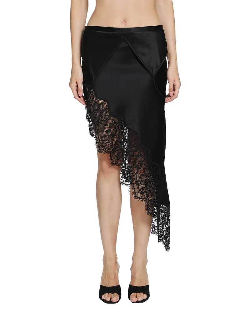 SSHEENA Guantanamo Satin Skirt Black