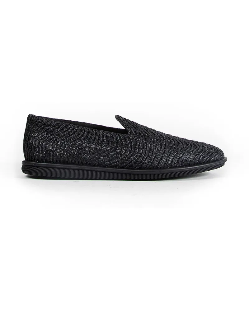 Giorgio Armani Cornely Embroidery Loafers Black